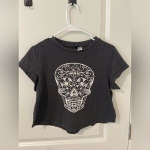 Skull Graphic Crop Top